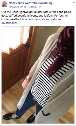 ndwc_#outthedoor_boyfriend jeans long cardigan stripes and polka dots